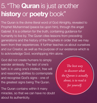 the quran is just another history or poetry book