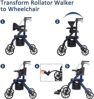 2-n-1 Rollator Transport Chair