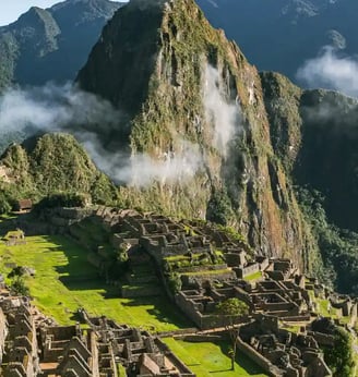 Mist covered peak of Machu Picchu, featured on MyTripJunction.com travel blog.