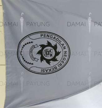 Payung promosi polos lipat silver biru pengadilan negeri bekasi