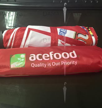 Payung promosi polos lipat merah putih acefood