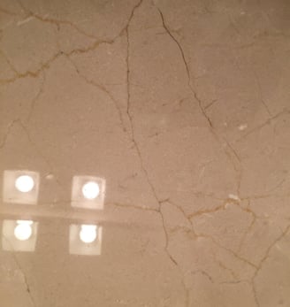 Beautifully Polished Crem Marfil Marble for clarity, depth and shine