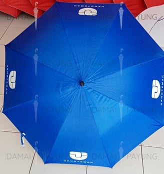 Payung promosi polos golf biru silver uang teman 2