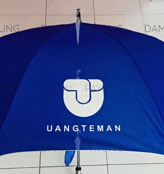 Payung promosi polos golf biru silver uang teman 1
