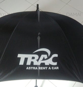 Payung promosi polos golf hitam silver Trac Astra detail