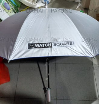 Payung promosi polos golf silver biru watch square silver biru samping 1