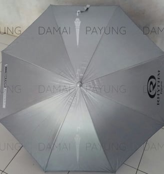 Payung promosi polos golf silver biru watch square atas