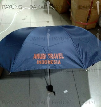 Payung promosi polos lipat navy Anubis Travel 1