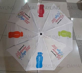 Payung promosi polos lipat putih tupperware