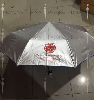 Payung promosi polos lipat silver biru TinQu
