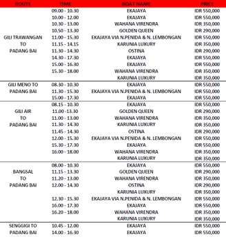 schedule to