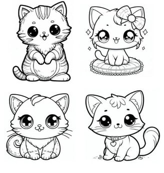 cute cats coloring pages montage
