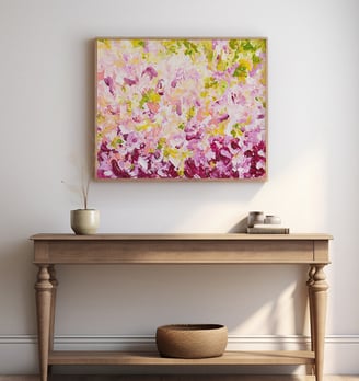 a painting of a flower fairy abstract scene