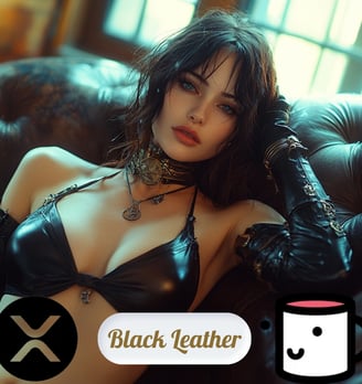 A mesmerizing NFT collection featuring a gorgeous dark-haired beauty adorned in a black leather bra 