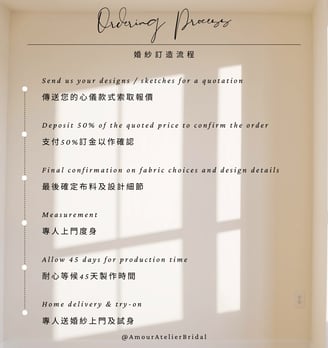 Amour Atelier Ordering Process
