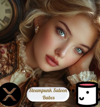 This captivating NFT series features stunning AI-generated women adorned in steampunk-inspired attir
