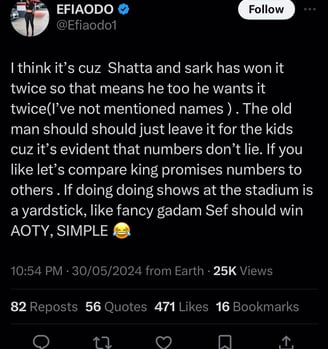 Efia Odo in a post via X.