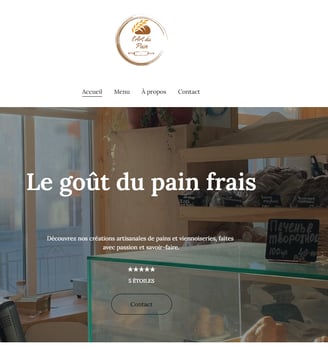 page accueil l'Art du Pain une image du site