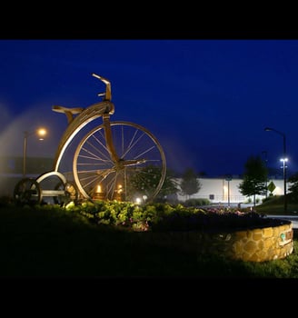 Chasing the Wind, Public Art Sculpture by Jeff Hackney, Burlington, NC
