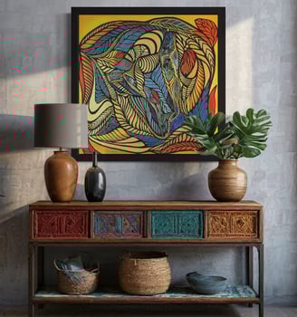 Photograph of a painting called The Budding by Shoshana Lock,