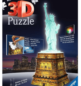 Ravensburger - Puzzle 3D Building - Statue de la Liberté illuminée - A partir de 8 ans - 108 pièces 