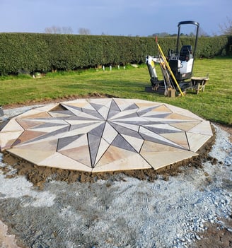 Garden project mid way through construction at how hill, ludham