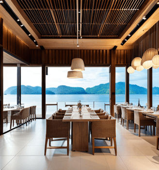 a dining room with a table and chairs