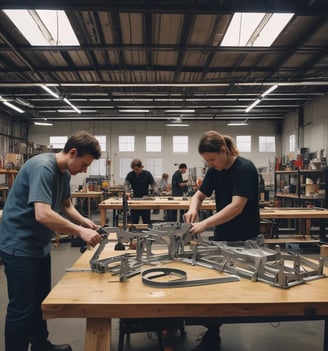 man holding gray steel frame
