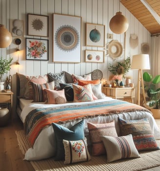 Boho Style Cushions Bedroom