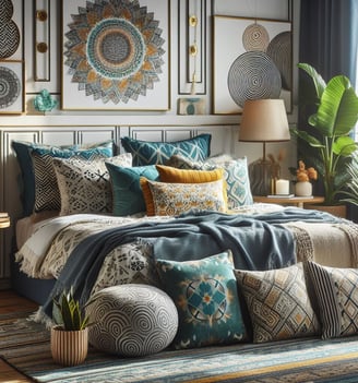 Boho Cushion style bedroom