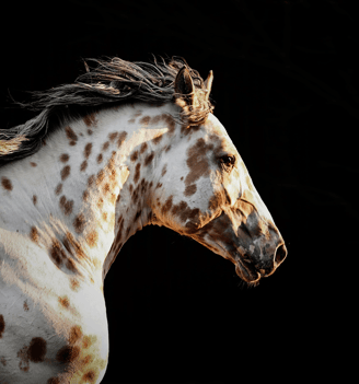 Buckskin leopard spotted appaloosa warmblood horse 