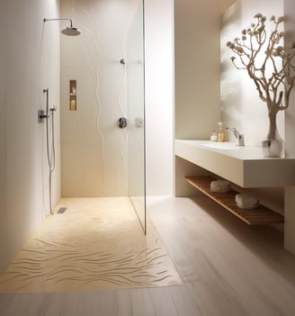 Curb-less walk-in shower