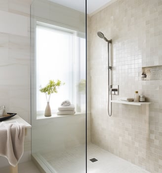 Clamp-less shower glass