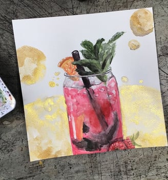 Cocktail Bild Aquarell