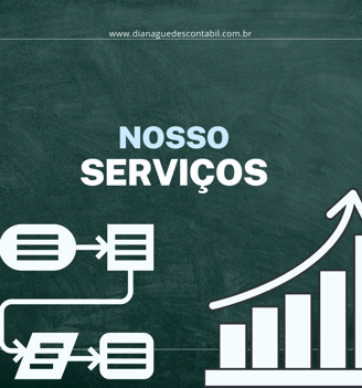 Frase nosso Serviços abaixo fluxo grama e Grafico representando a contabilidade