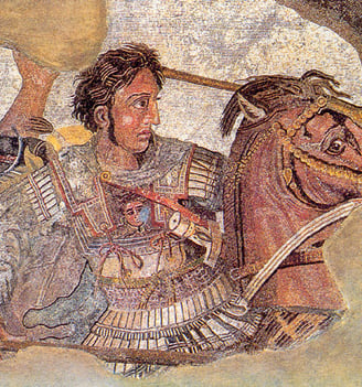 Detail of Alexander Mosaic, depicting Alexander the Great, c. 100 BC, Pompeii.