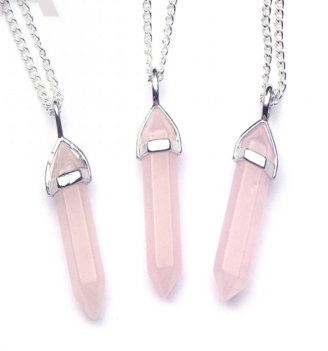 Pembe Kuvars Çivi Kolye -3 adet 330 TL
