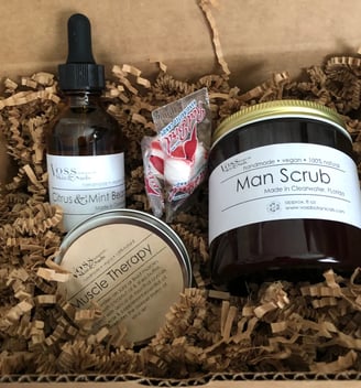 a box of soap and a bottle of soap