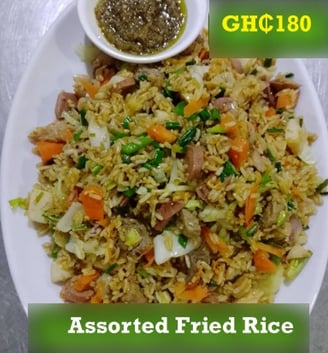 assorted fried rice at de place restaurant gh