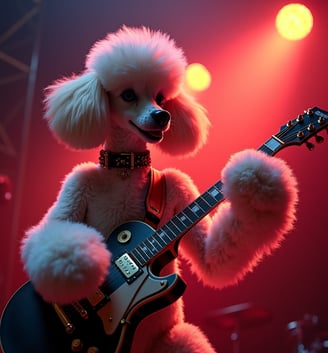 PetArt360 – kişiye özel evcil hayvan portresi, gitarist beyaz fino köpeği