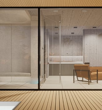 minimalistinis interjeras SPA erdvė