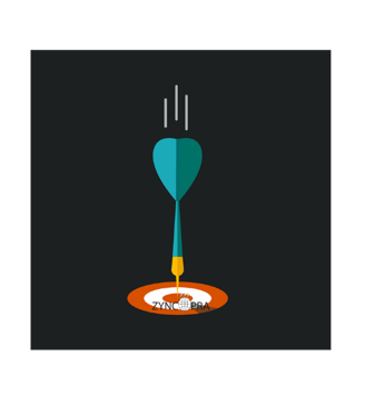 Dart hitting the bullseye with Zyncopra branding, symbolizing partnership benefits and focus.