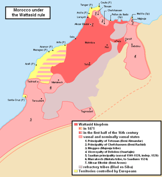 map of the wattasid dynasty