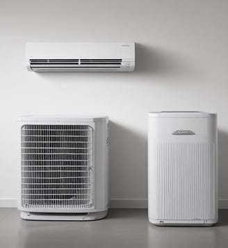 a white air conditioner with a white air conditioner