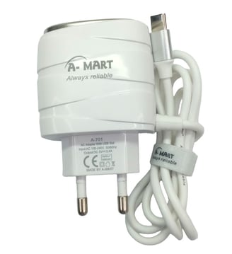AMart A069 Type-C Charger 3-Port Type-C Fast Charger – Durable, Safe, and Efficient Charging for All