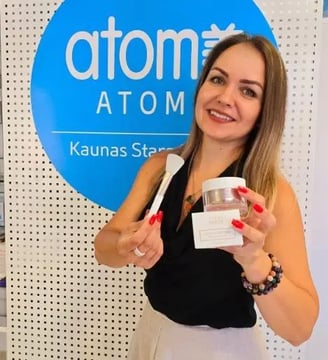 Atomy korėjietiška kosmetika, papildai Europoje, Lietuvoje. Veido kaukė su auksu. Adelica.