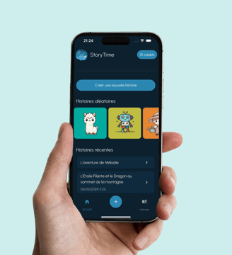 Screenshot d'une application de génération d'histoires pour enfants