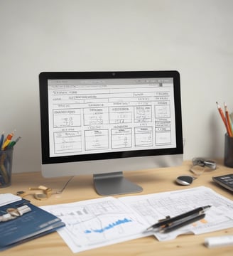 a computer monitor screen showing a computer screen with a computer monitor and a keyboard