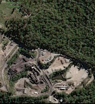 An aerial view of Pine Mountain Quarry in Whites Hill reserve, Brisbane briaben