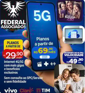 Sua internet merece mais! Chegou o Chip Federal Associados: internet 4G/5G turbinada www.amd75.com